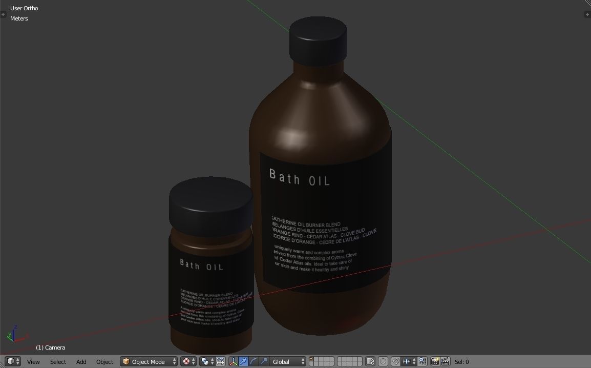 Bath Oil Bottles Low-poly 3D model_12