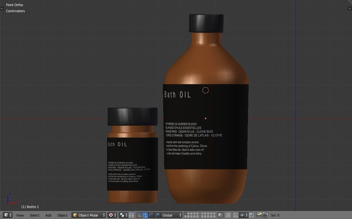 Bath Oil Bottles Low-poly 3D model_9