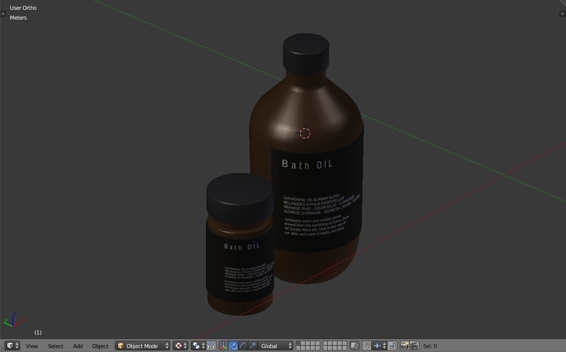 Bath Oil Bottles Low-poly 3D model_21