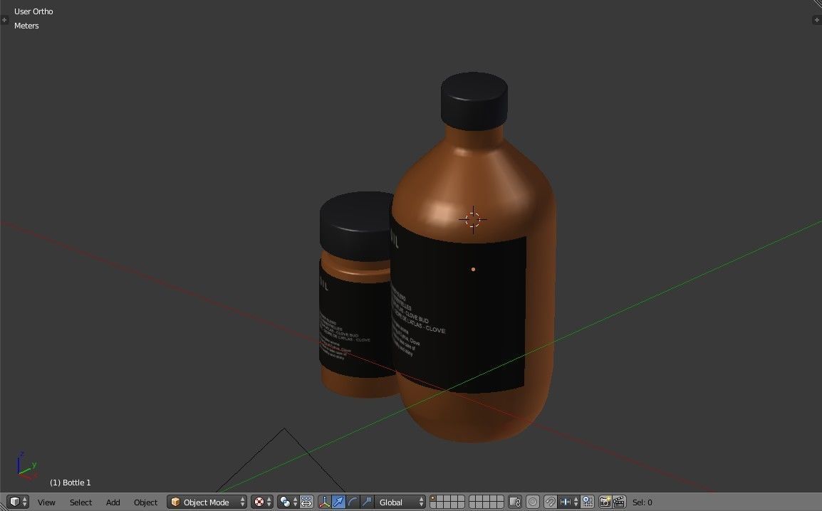 Bath Oil Bottles Low-poly 3D model_8