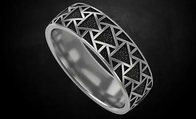 Stylish ring with triangles 271