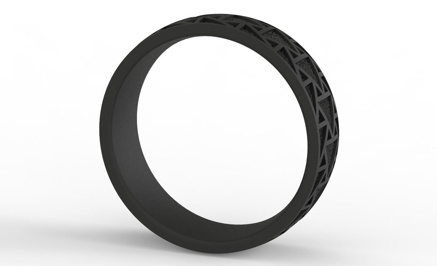 Stylish ring with triangles 271 3D print model_17