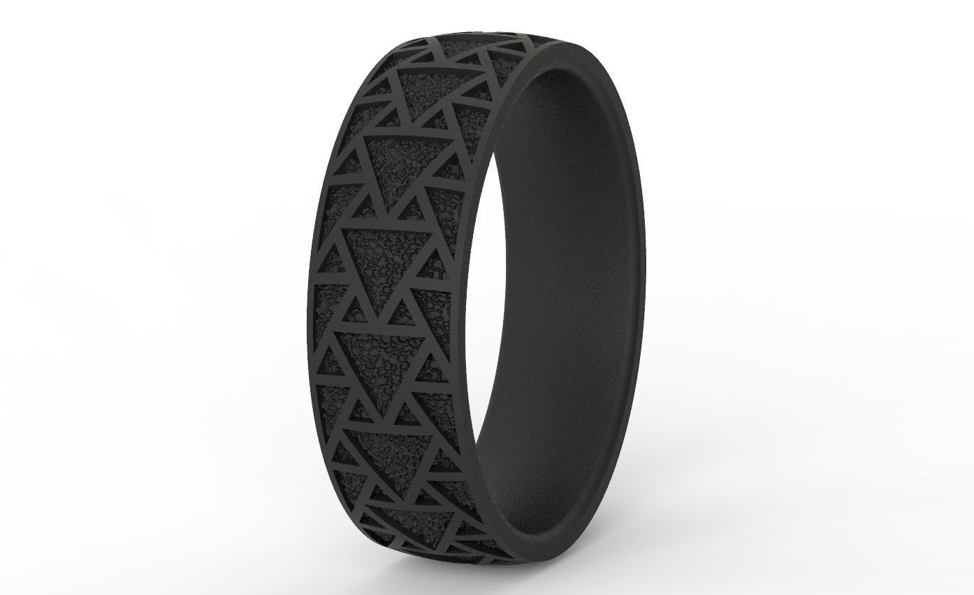 Stylish ring with triangles 271 3D print model_18