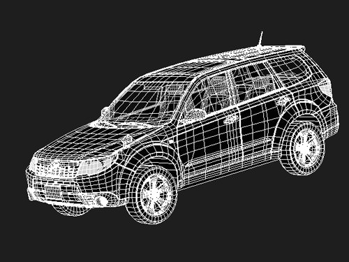 Subaru forester midpoly 3D model_6