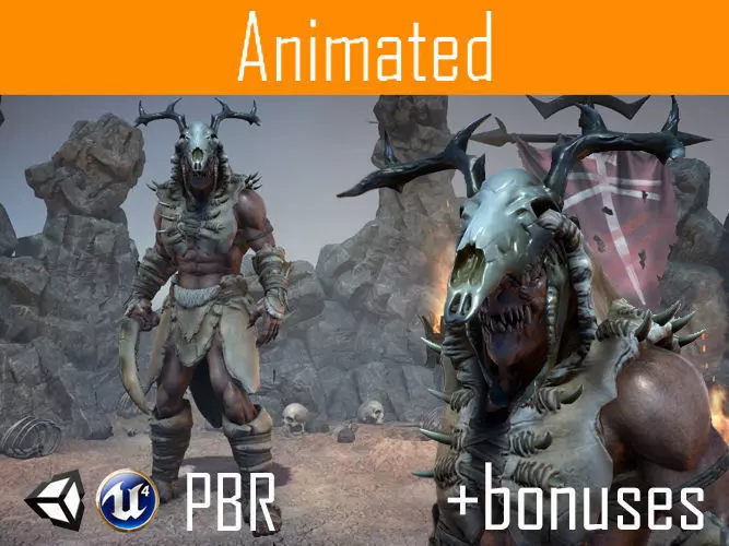 Character Orc Ursag Low-poly 3D model_0