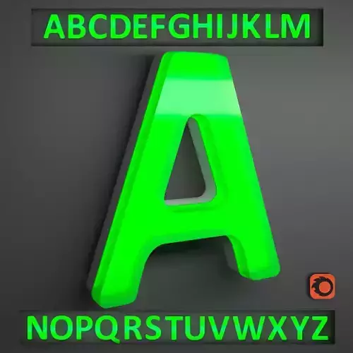 ENGLISH ALPHABET LETTERS- NEON LIGHT
