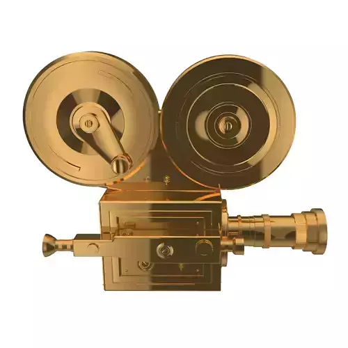 Golden vintage cinema camera  3D model