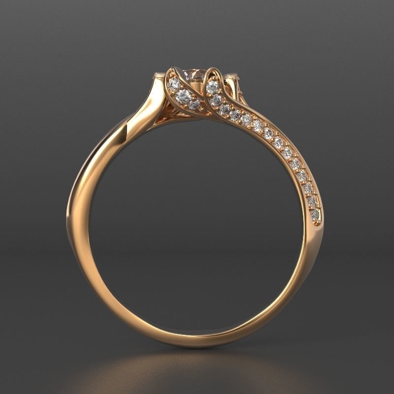 flower ring 3D print model_2