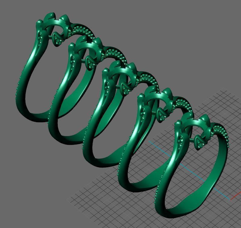 flower ring 3D print model_5