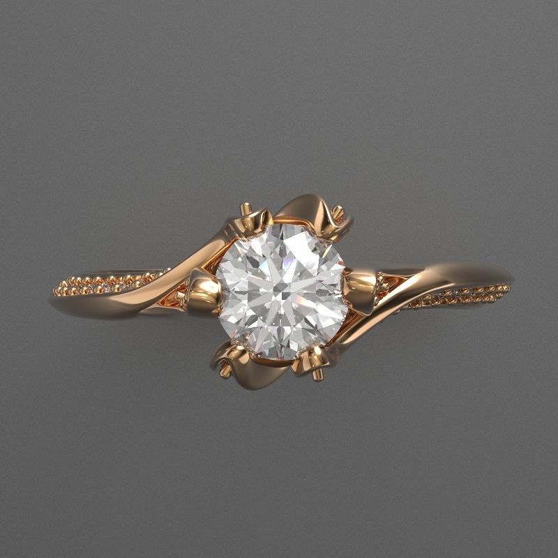 flower ring 3D print model_1