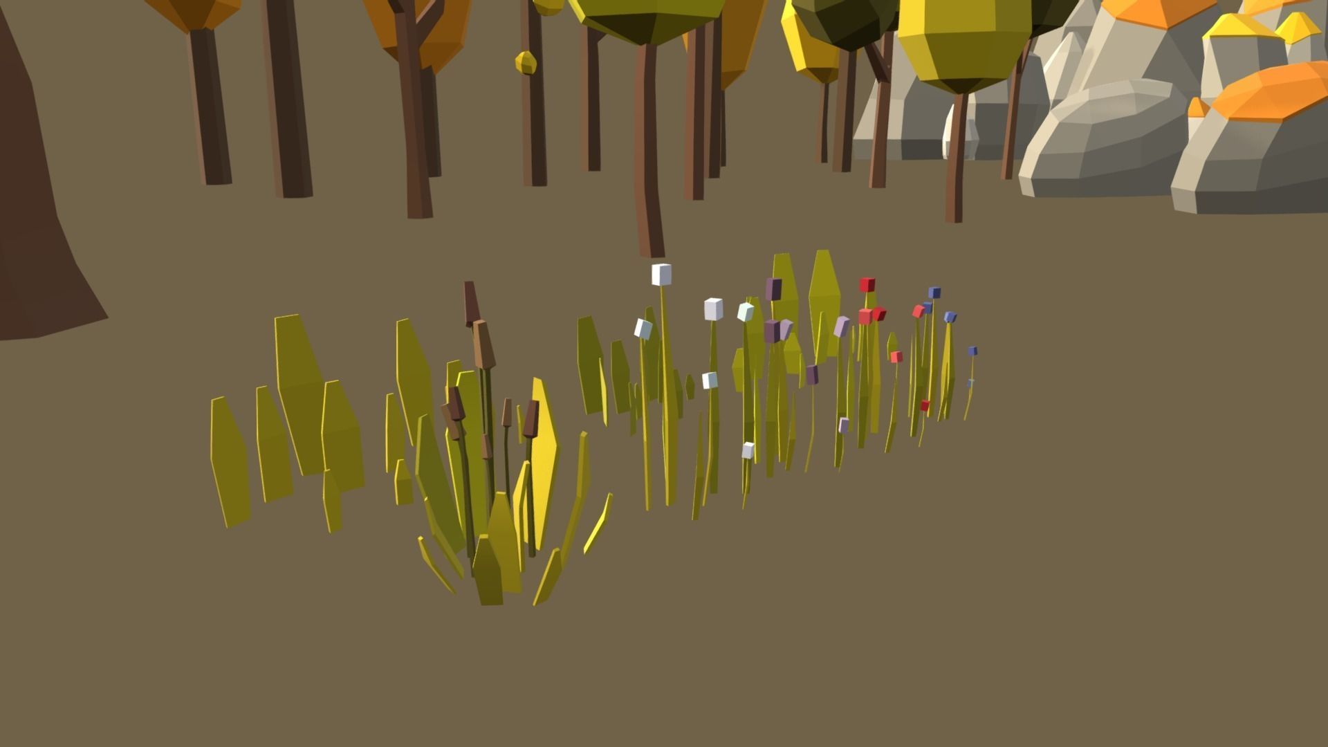 Multi season low poly nature Low-poly 3D model_17