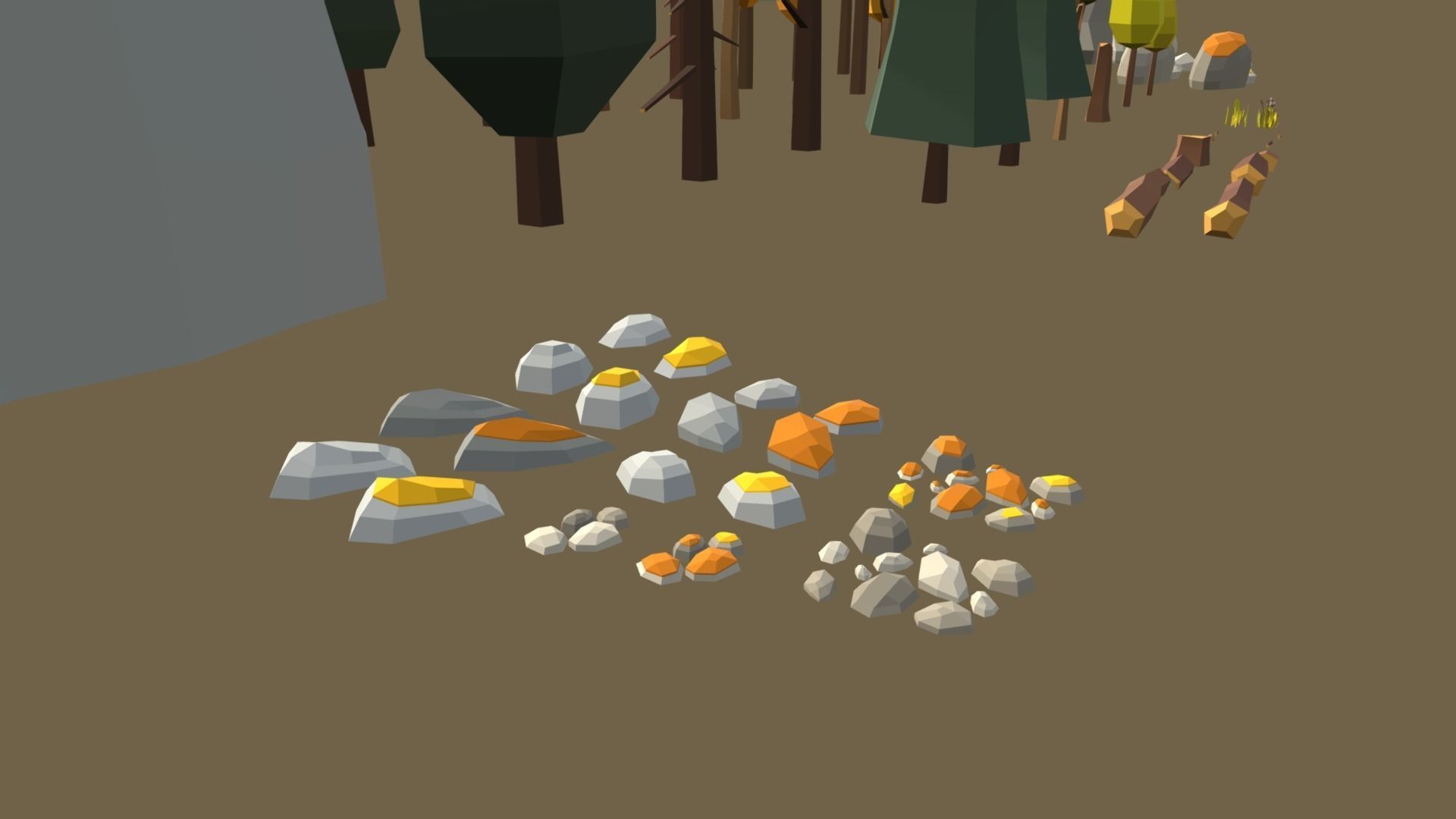 Multi season low poly nature Low-poly 3D model_19