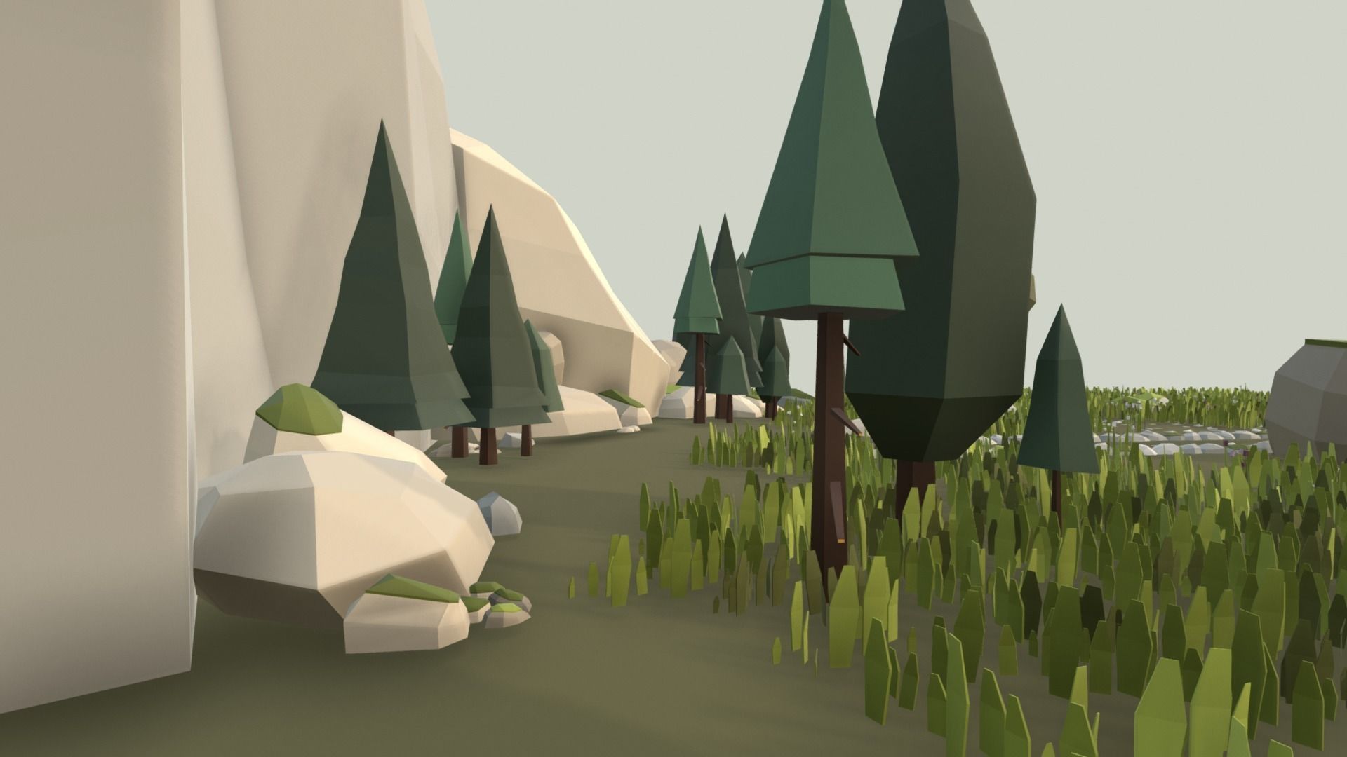 Multi season low poly nature Low-poly 3D model_12