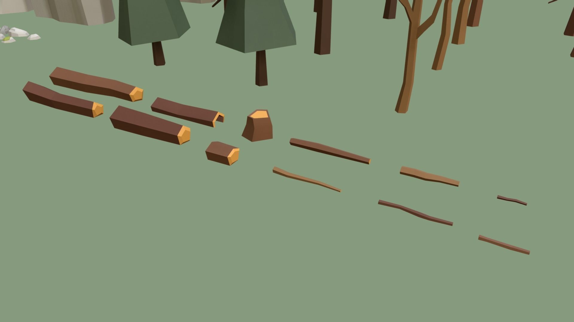 Multi season low poly nature Low-poly 3D model_14