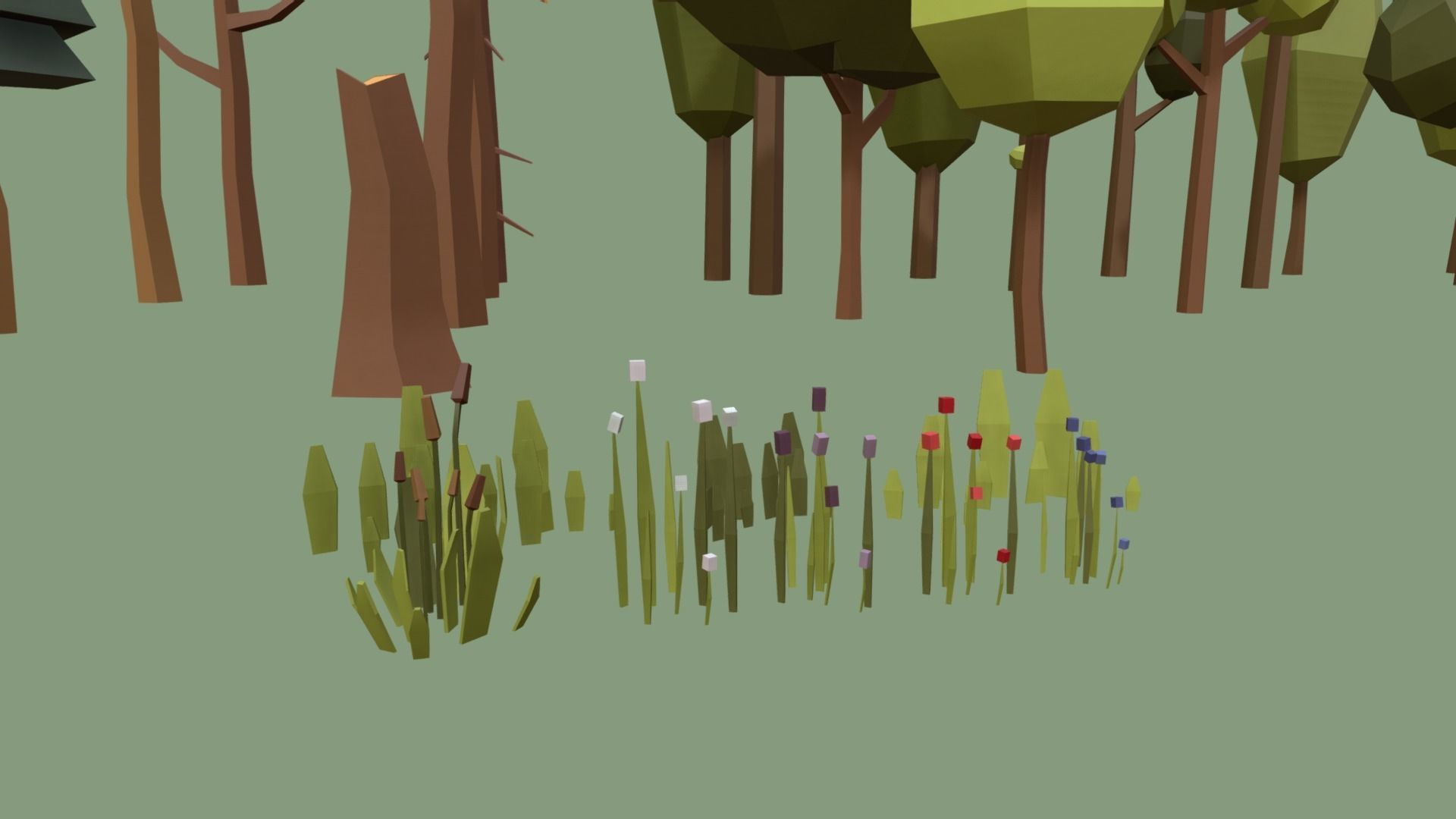 Multi season low poly nature Low-poly 3D model_13