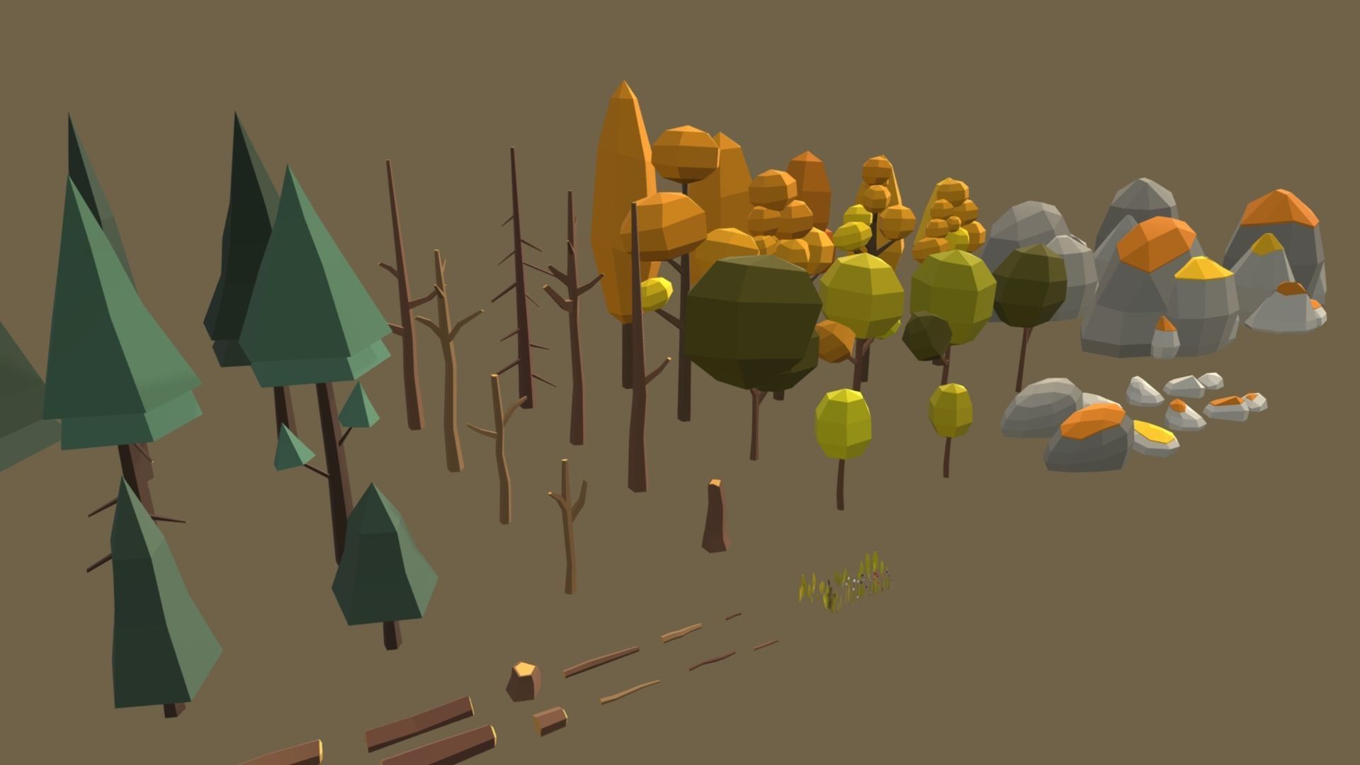 Multi season low poly nature Low-poly 3D model_18