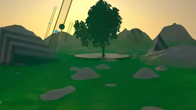 SCI-FI garden  Low-poly 3D model