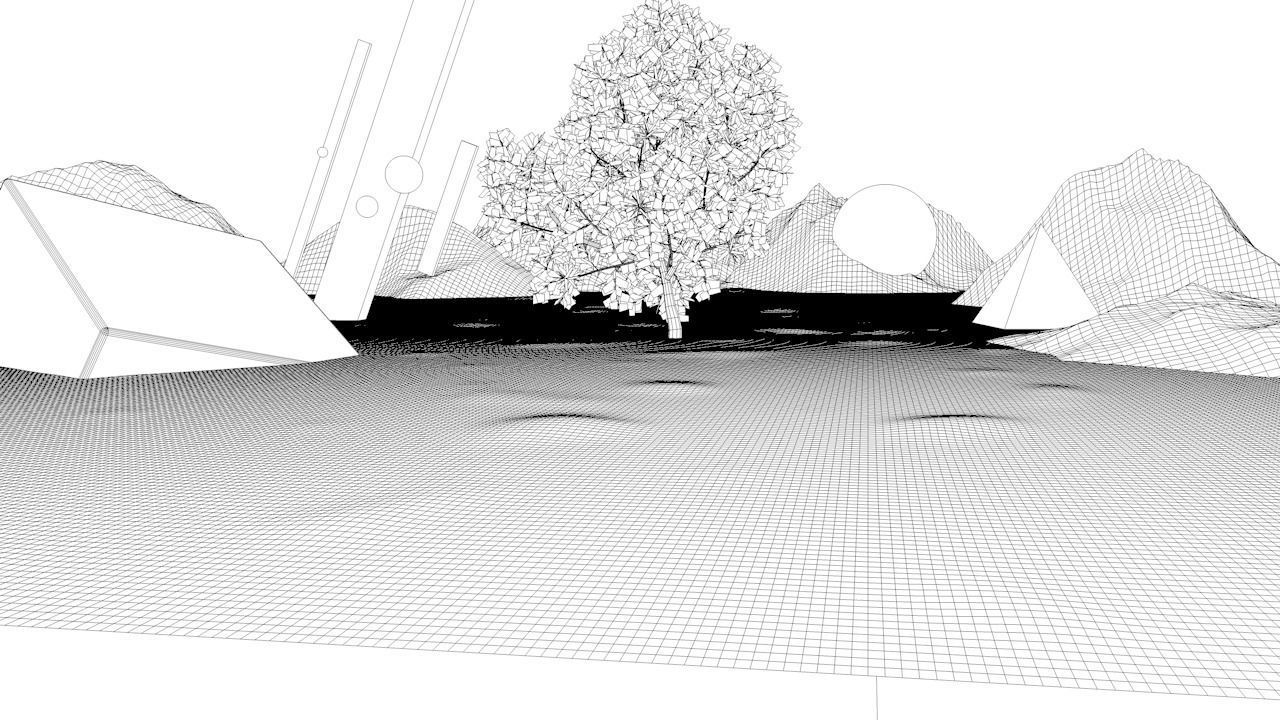 SCI-FI garden  Low-poly 3D model_1