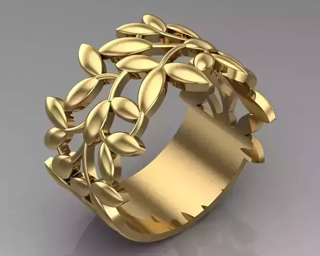 Ring 7 gold with leaves