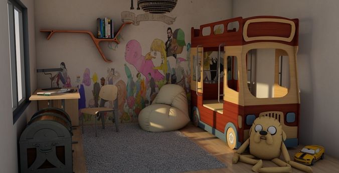 realistic child room 3D model