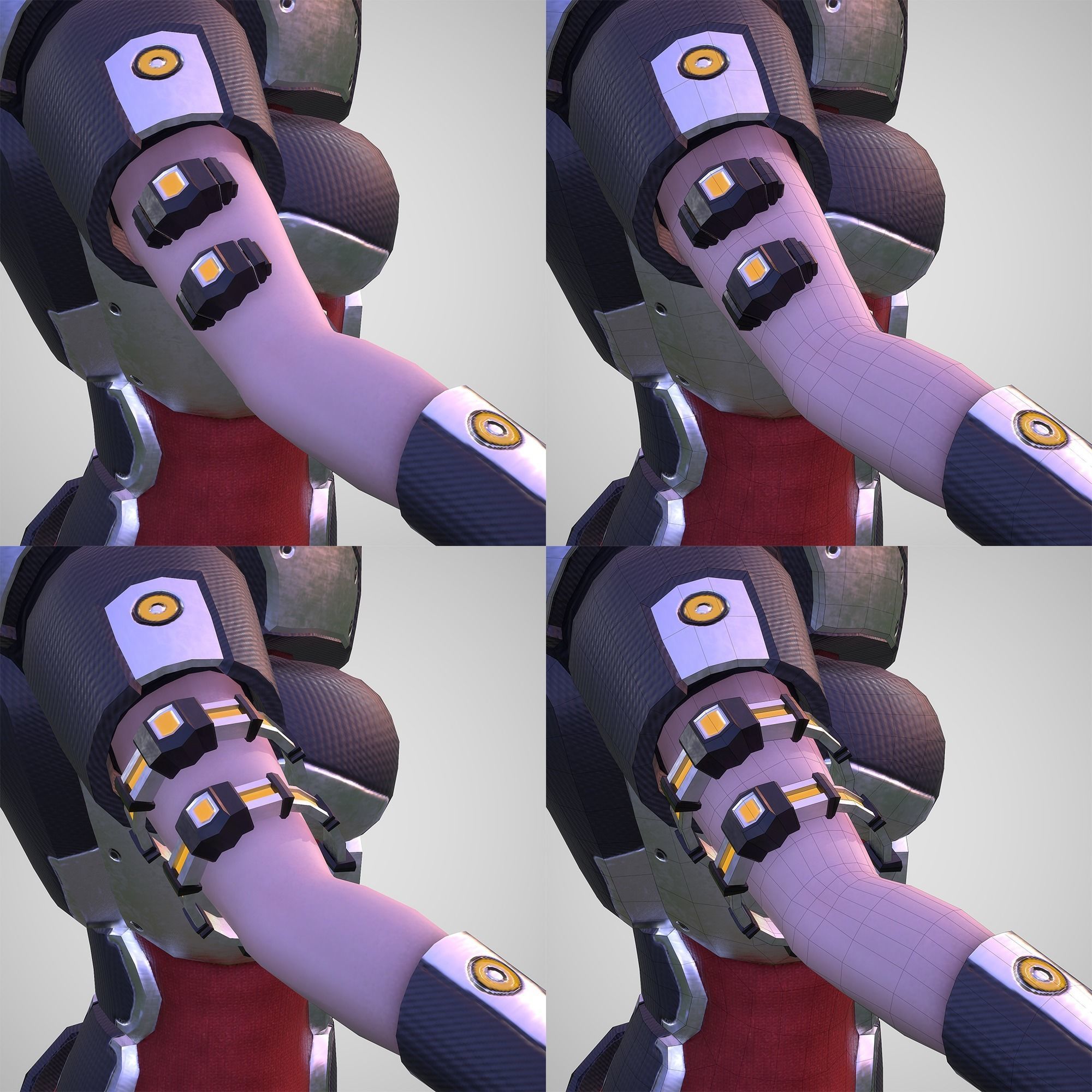 Cyber Warrior Low-poly 3D model_25