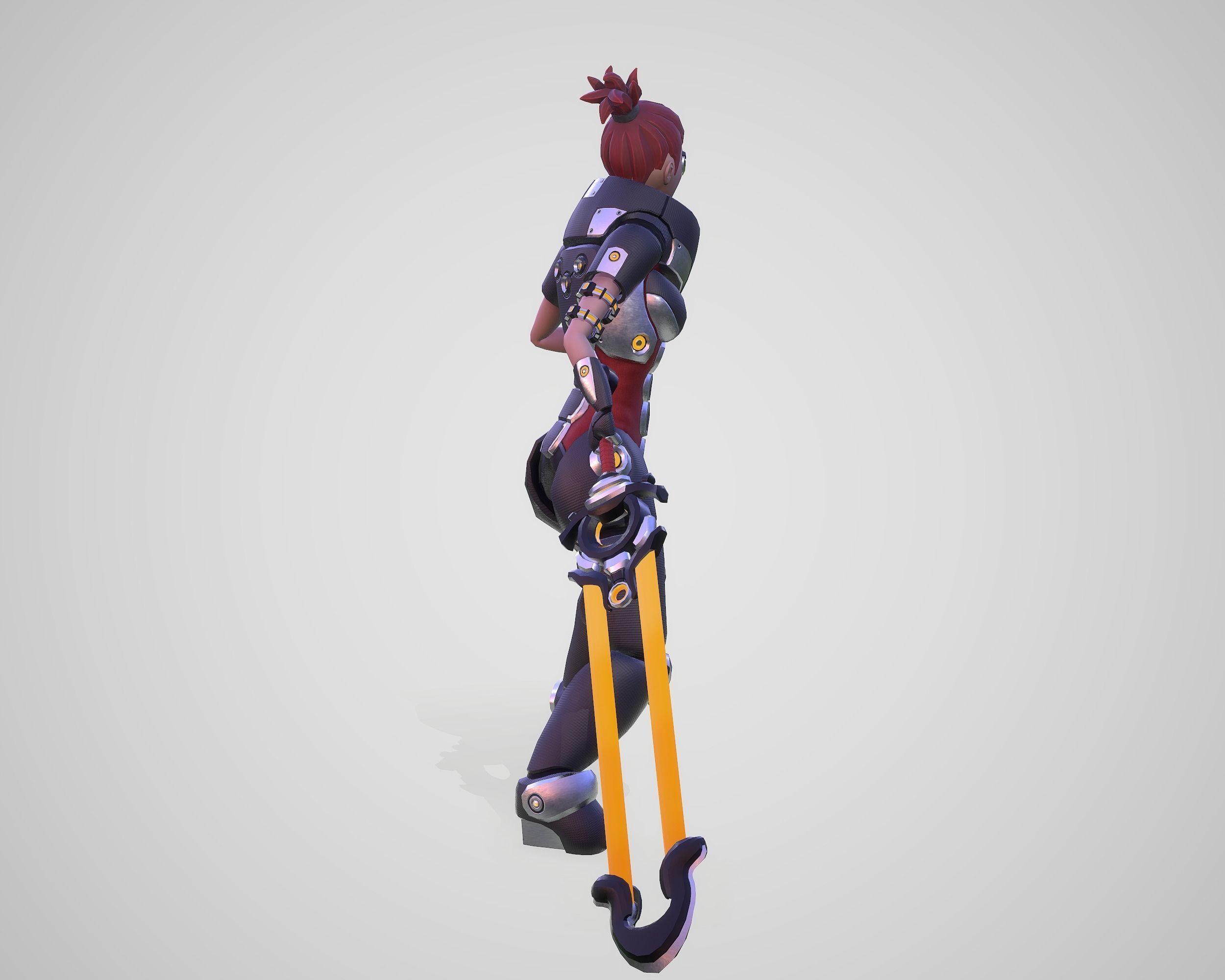 Cyber Warrior Low-poly 3D model_17