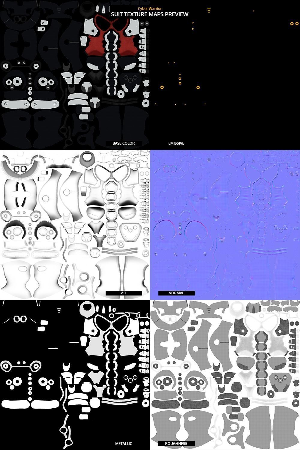 Cyber Warrior Low-poly 3D model_29