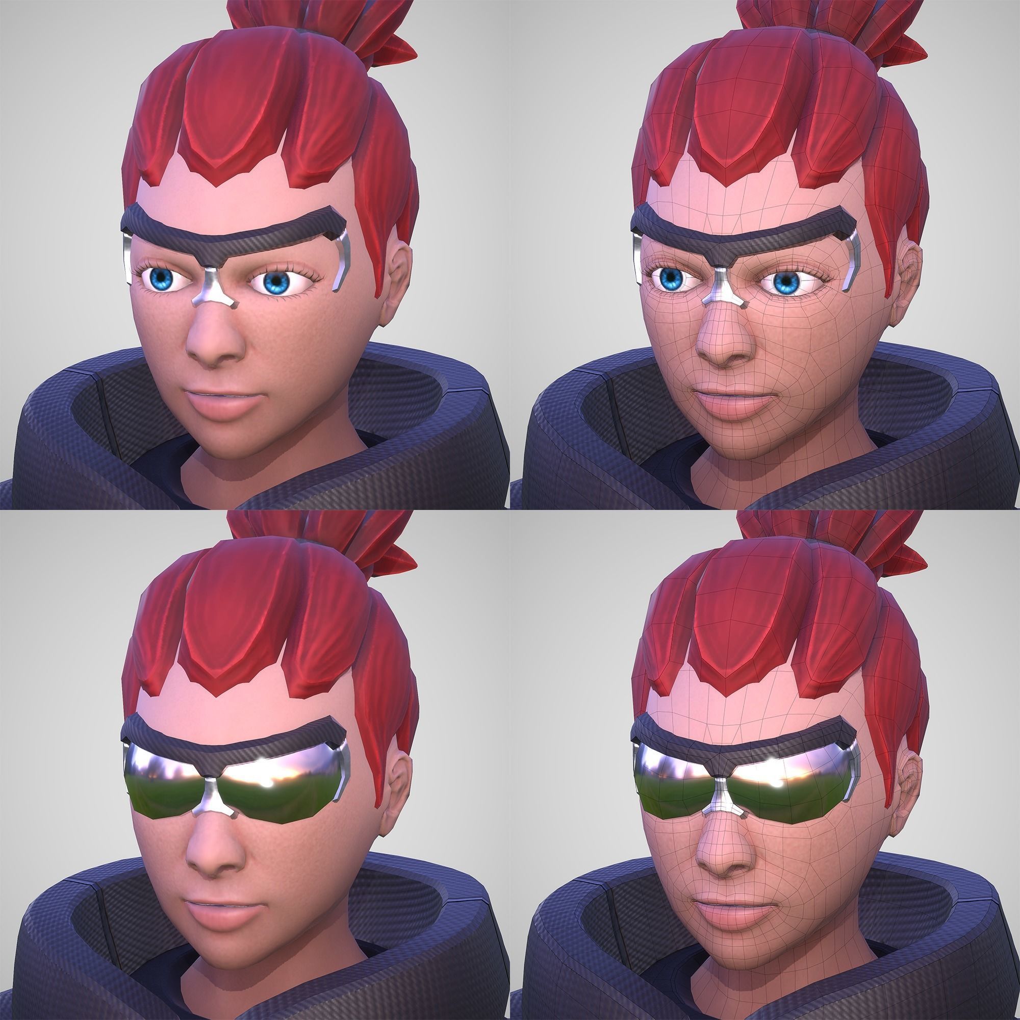 Cyber Warrior Low-poly 3D model_26