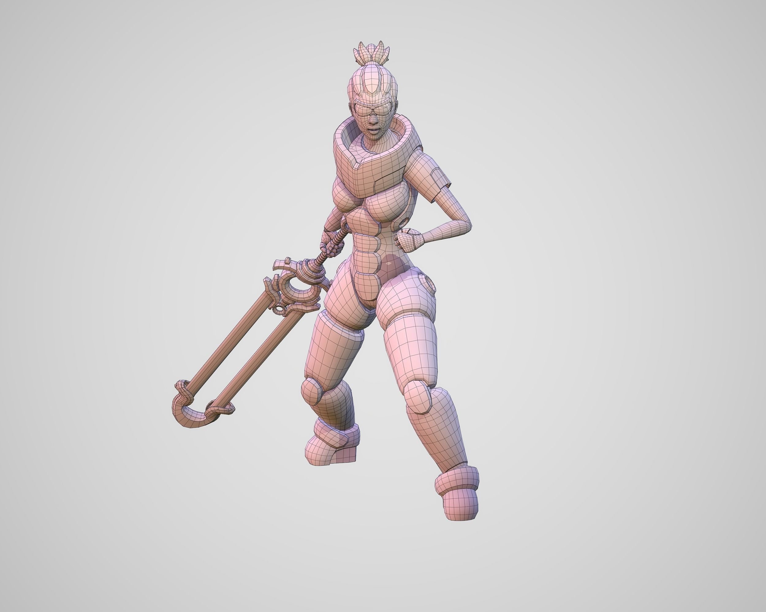 Cyber Warrior Low-poly 3D model_14