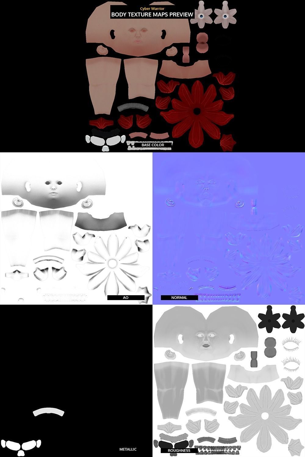 Cyber Warrior Low-poly 3D model_28