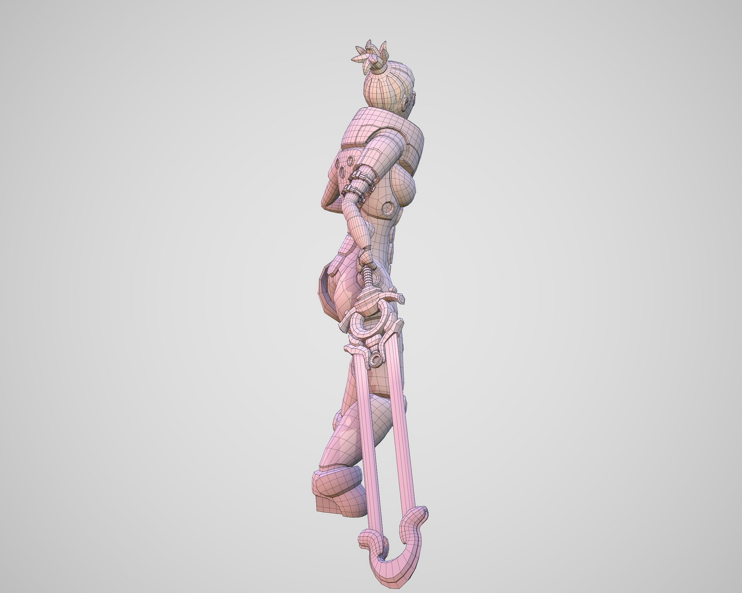 Cyber Warrior Low-poly 3D model_18