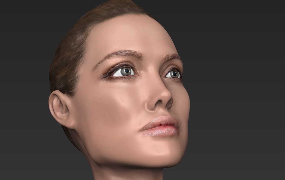 Angelina Jolie bust ready for full color 3D printing 3D print model_17
