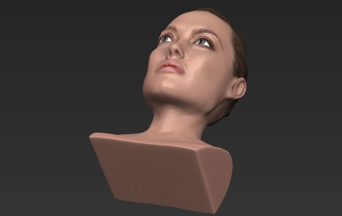 Angelina Jolie bust ready for full color 3D printing 3D print model_19