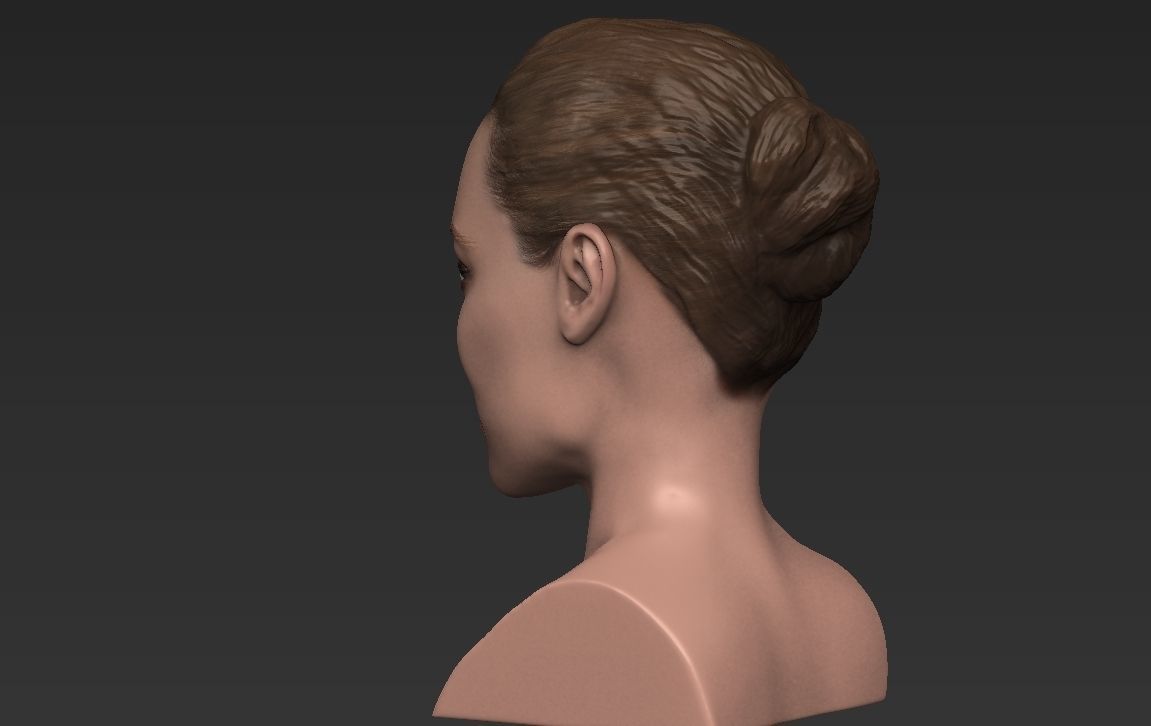 Angelina Jolie bust ready for full color 3D printing 3D print model_11