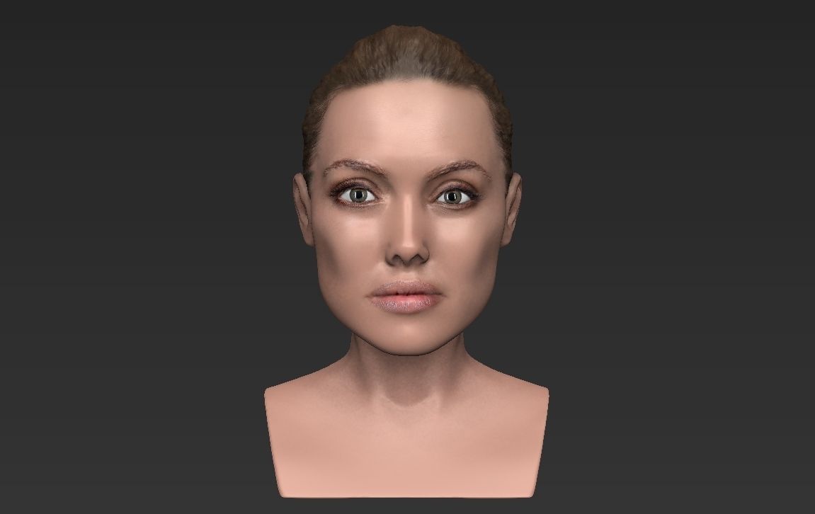 Angelina Jolie bust ready for full color 3D printing 3D print model_2