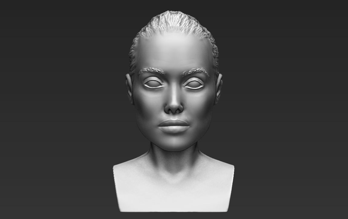Angelina Jolie bust ready for full color 3D printing 3D print model_35