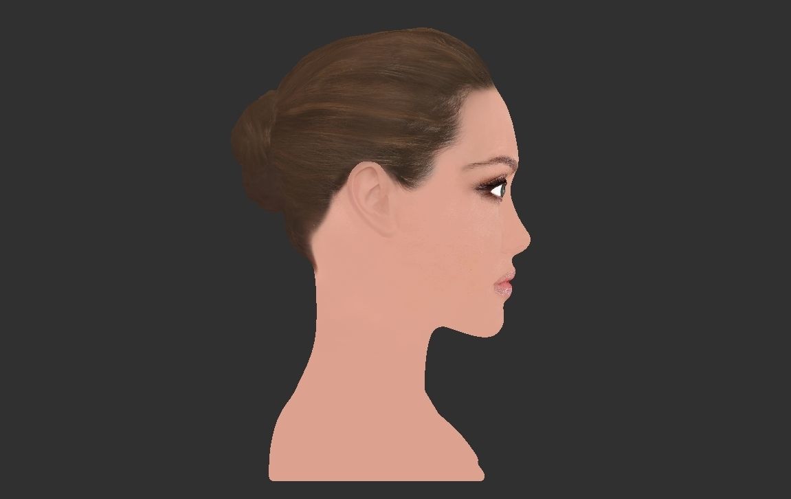 Angelina Jolie bust ready for full color 3D printing 3D print model_24