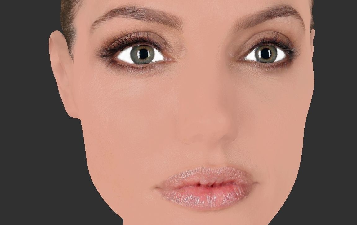 Angelina Jolie bust ready for full color 3D printing 3D print model_27