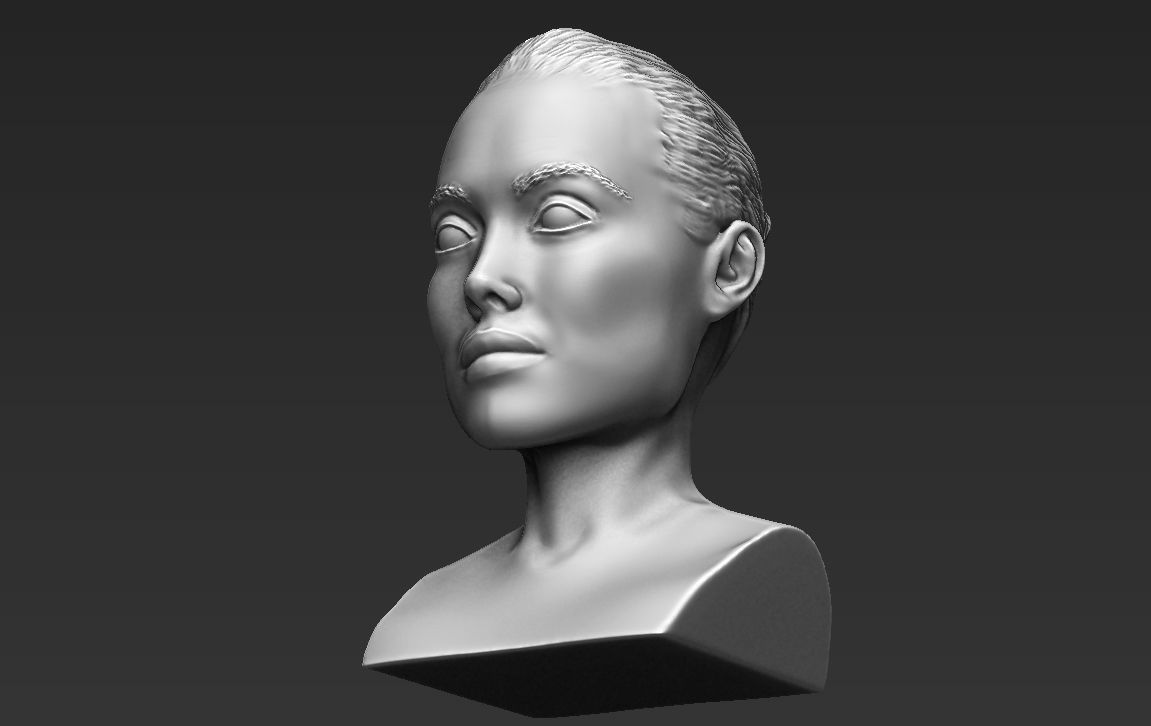 Angelina Jolie bust ready for full color 3D printing 3D print model_40
