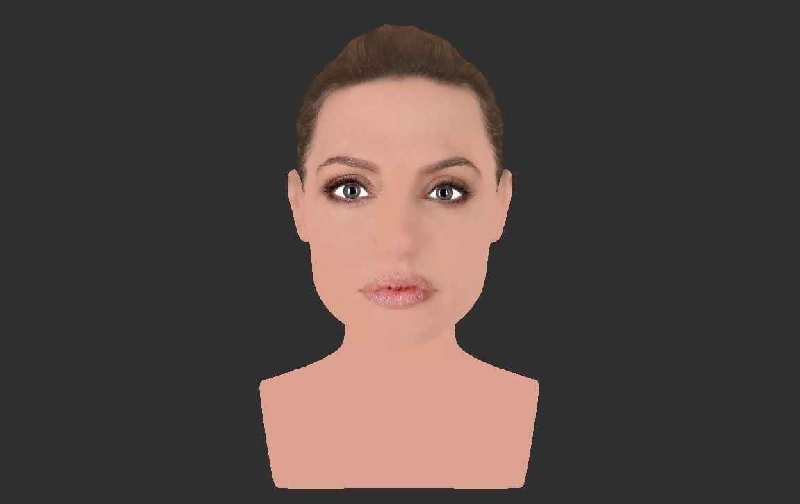 Angelina Jolie bust ready for full color 3D printing 3D print model_20