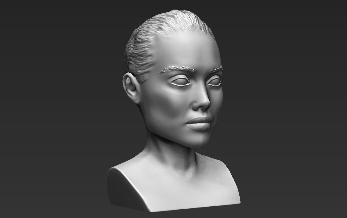 Angelina Jolie bust ready for full color 3D printing 3D print model_38