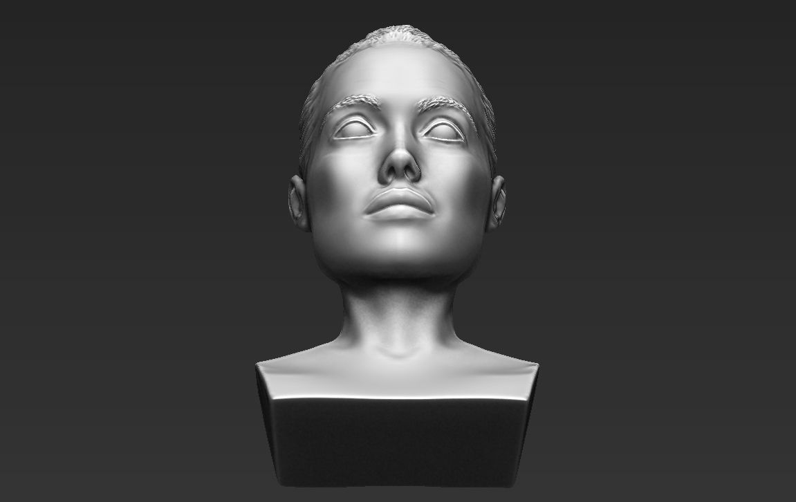 Angelina Jolie bust ready for full color 3D printing 3D print model_43