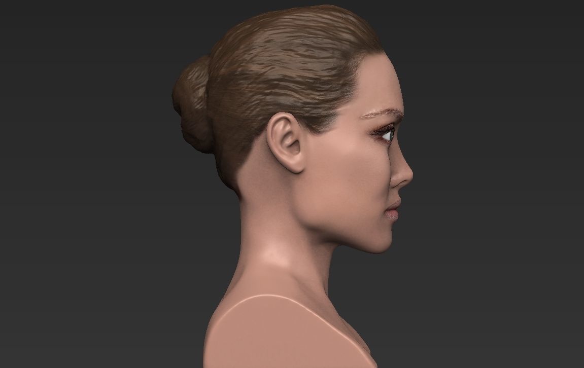 Angelina Jolie bust ready for full color 3D printing 3D print model_8