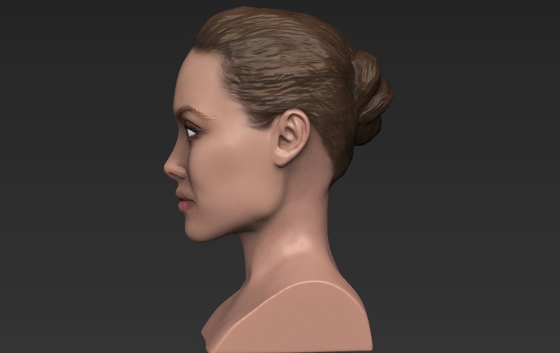 Angelina Jolie bust ready for full color 3D printing 3D print model_6