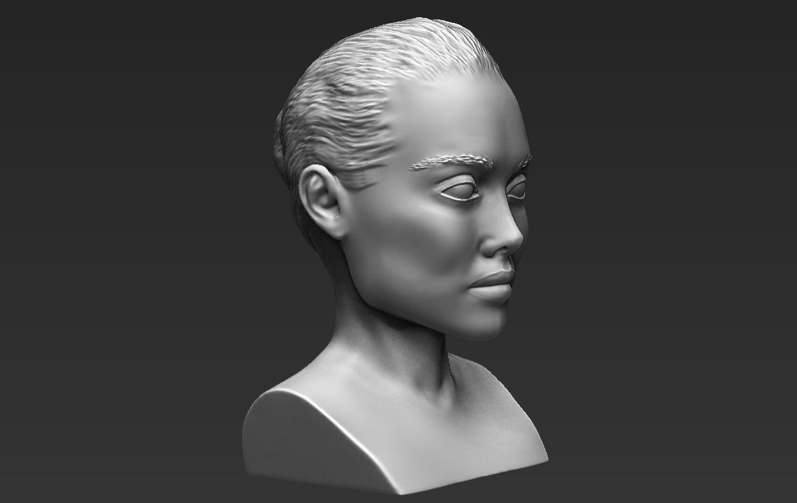 Angelina Jolie bust ready for full color 3D printing 3D print model_34