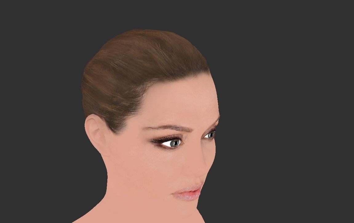 Angelina Jolie bust ready for full color 3D printing 3D print model_21