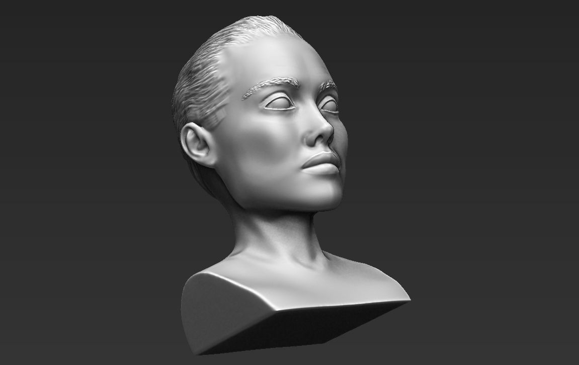 Angelina Jolie bust ready for full color 3D printing 3D print model_44