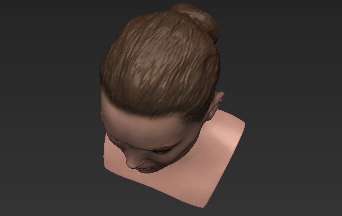 Angelina Jolie bust ready for full color 3D printing 3D print model_18