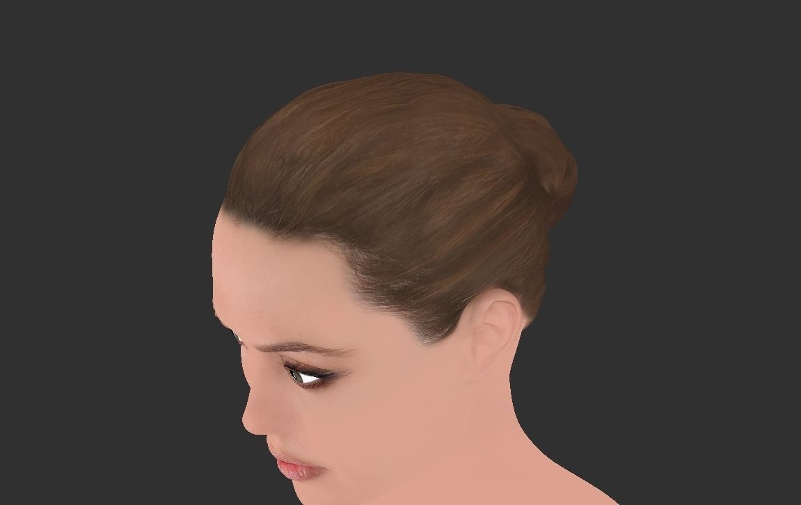 Angelina Jolie bust ready for full color 3D printing 3D print model_23