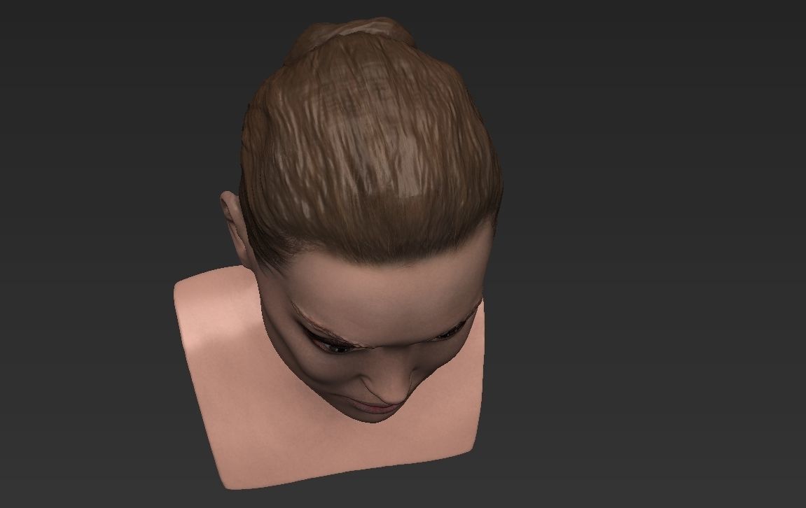 Angelina Jolie bust ready for full color 3D printing 3D print model_13